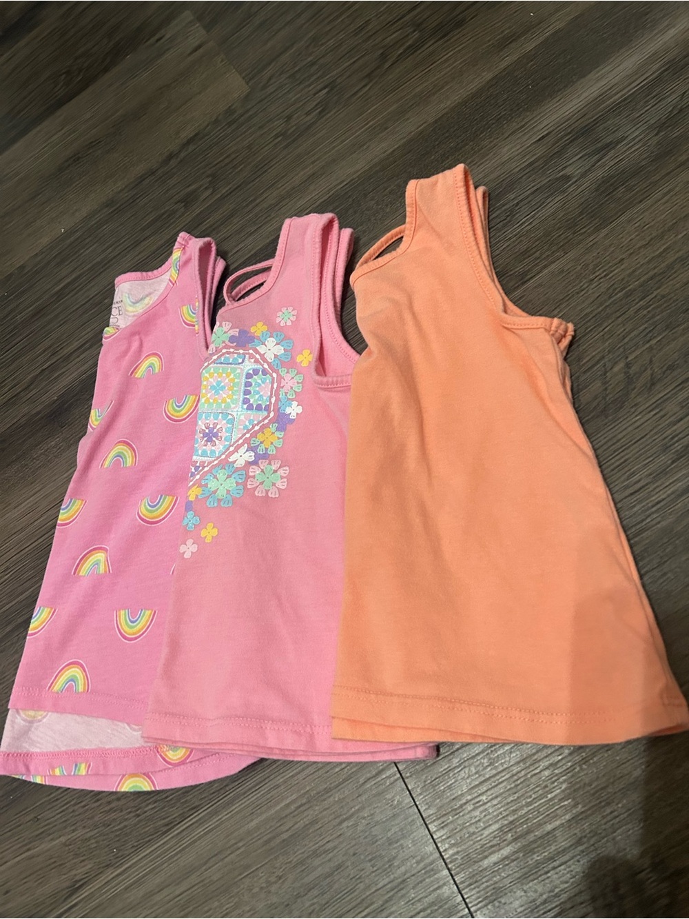 3/$12 Children’s Place Pink and Orange Tank Tops Girls Size 2T